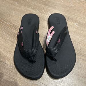 NEW Flojos Ladies RICA Flip Flops Sandal Thongs BLACK Sz 9 Vacation Beach No Tag